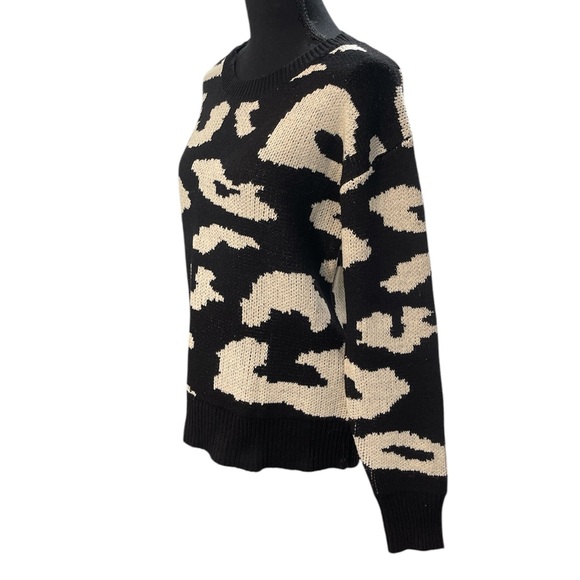 Baltic Born Black and Cream Abstract Crew Neck Sweater - Picture 4 of 5